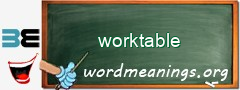 WordMeaning blackboard for worktable